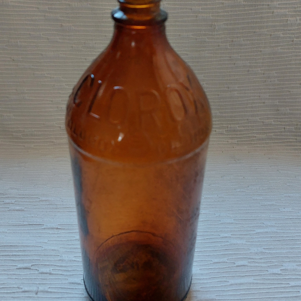 Vintage Clorox Bleach Amber Glass Bottle